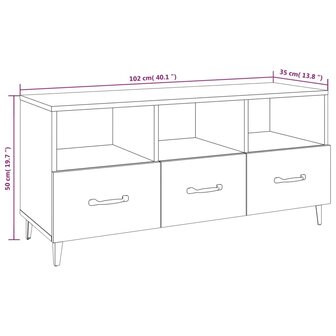 Tv-meubel 102x35x50 cm bewerkt hout sonoma eikenkleurig 8