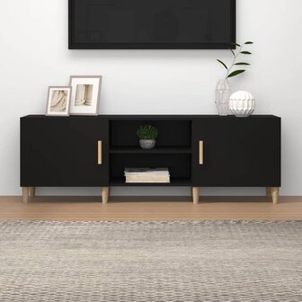 Tv-meubel 150x30x50 cm bewerkt hout zwart 1