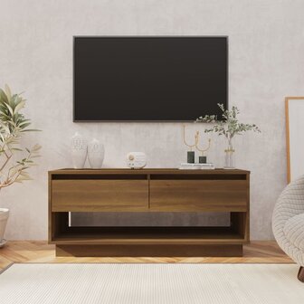 Tv-meubel 102x41x44 cm bewerkt hout bruin eikenkleur 1