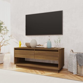 Tv-meubel 102x41x44 cm bewerkt hout bruin eikenkleur 3