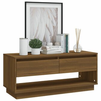 Tv-meubel 102x41x44 cm bewerkt hout bruin eikenkleur 4