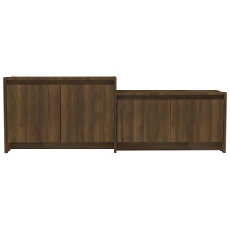 Tv-meubel 146,5x35x50 cm bewerkt hout bruin eikenkleur 6