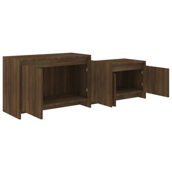 Tv-meubel 146,5x35x50 cm bewerkt hout bruin eikenkleur 8