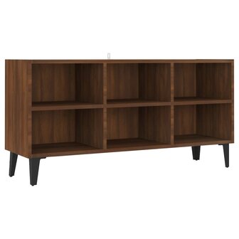 Tv-meubel met metalen poten 103,5x30x50 cm bruin eikenkleur 2