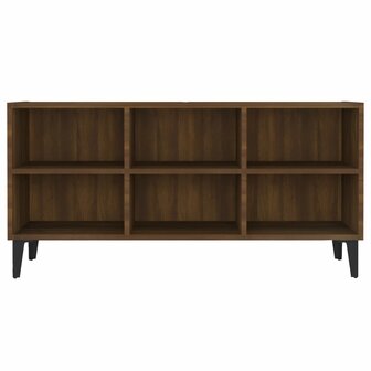 Tv-meubel met metalen poten 103,5x30x50 cm bruin eikenkleur 4