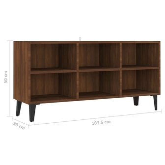 Tv-meubel met metalen poten 103,5x30x50 cm bruin eikenkleur 6