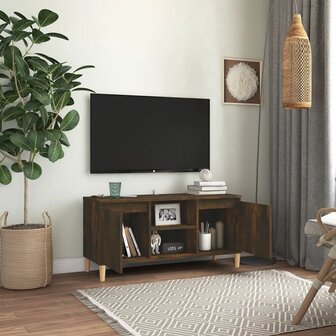 Tv-meubel met houten poten 103,5x35x50 cm gerookt eikenkleurig 6