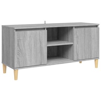 Tv-meubel met houten poten 103,5x35x50 cm grijs sonoma eiken 2