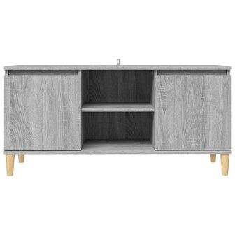 Tv-meubel met houten poten 103,5x35x50 cm grijs sonoma eiken 3