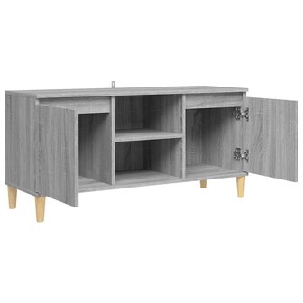 Tv-meubel met houten poten 103,5x35x50 cm grijs sonoma eiken 4