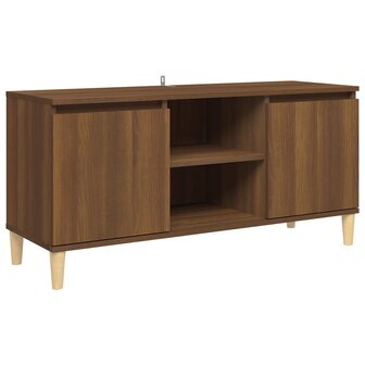 Tv-meubel met houten poten 103,5x35x50 cm bruin eikenkleur 2