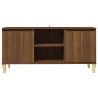 Tv-meubel met houten poten 103,5x35x50 cm bruin eikenkleur 3