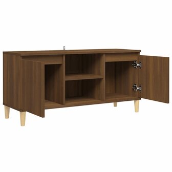 Tv-meubel met houten poten 103,5x35x50 cm bruin eikenkleur 4