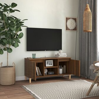 Tv-meubel met houten poten 103,5x35x50 cm bruin eikenkleur 6