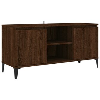 Tv-meubel met metalen poten 103,5x35x50 cm bruin eikenkleur 2