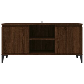 Tv-meubel met metalen poten 103,5x35x50 cm bruin eikenkleur 5