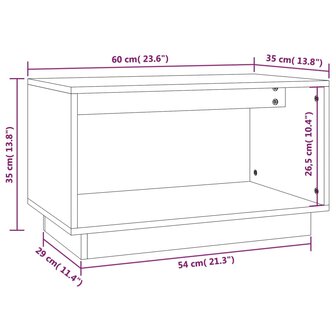 Tv-meubel 60x35x35 cm massief grenenhout wit 8