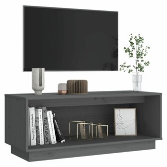 Tv-meubel 90x35x35 cm massief grenenhout grijs 6