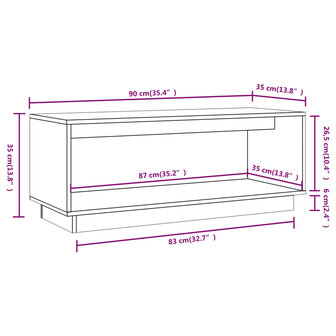 Tv-meubel 90x35x35 cm massief grenenhout grijs 9