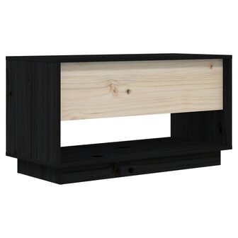 Tv-meubel 74x34x40 cm massief grenenhout zwart 6