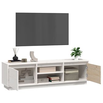 Tv-meubel 140x35x40 cm massief grenenhout wit 5