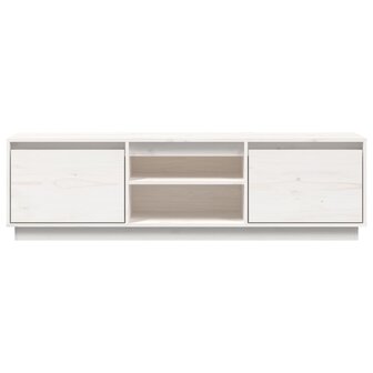 Tv-meubel 140x35x40 cm massief grenenhout wit 6