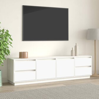 Tv-meubel 176x37x47,5 cm massief grenenhout wit 1