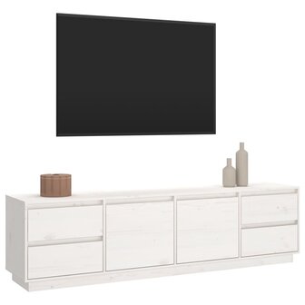 Tv-meubel 176x37x47,5 cm massief grenenhout wit 4