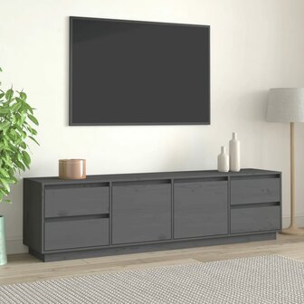 Tv-meubel 176x37x47,5 cm massief grenenhout grijs 1