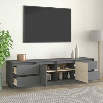 Tv-meubel 176x37x47,5 cm massief grenenhout grijs 3