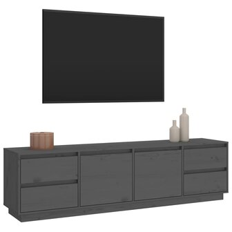 Tv-meubel 176x37x47,5 cm massief grenenhout grijs 4