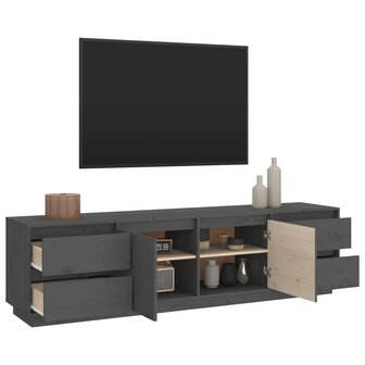 Tv-meubel 176x37x47,5 cm massief grenenhout grijs 5