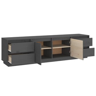 Tv-meubel 176x37x47,5 cm massief grenenhout grijs 8