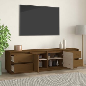 Tv-meubel 176x37x47,5 cm massief grenenhout honingbruin 3