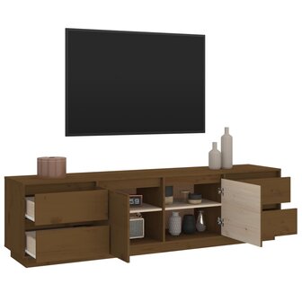 Tv-meubel 176x37x47,5 cm massief grenenhout honingbruin 5