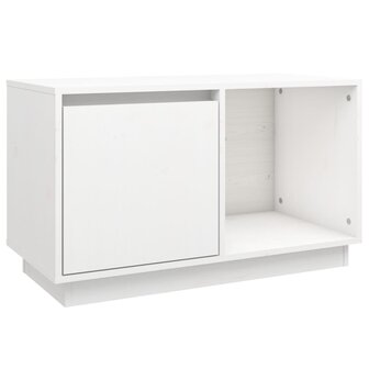 Tv-meubel 74x35x44 cm massief grenenhout wit 2