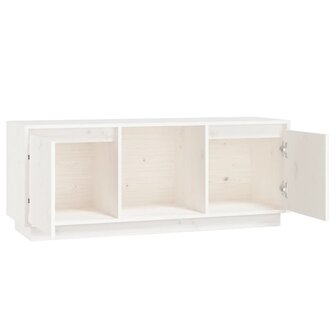 Tv-meubel 110,5x35x44 cm massief grenenhout wit 5