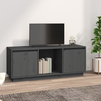 Tv-meubel 110,5x35x44 cm massief grenenhout grijs 1