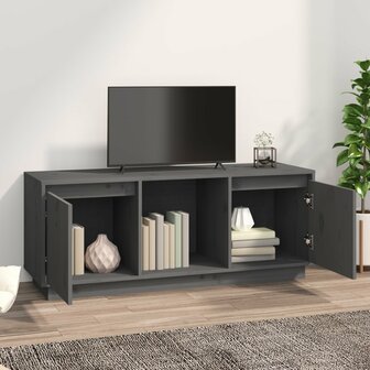 Tv-meubel 110,5x35x44 cm massief grenenhout grijs 3