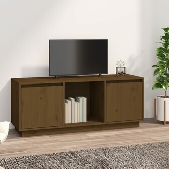 Tv-meubel 110,5x35x44 cm massief grenenhout honingbruin 1