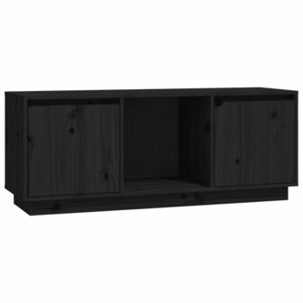 Tv-meubel 110,5x35x44 cm massief grenenhout zwart 2