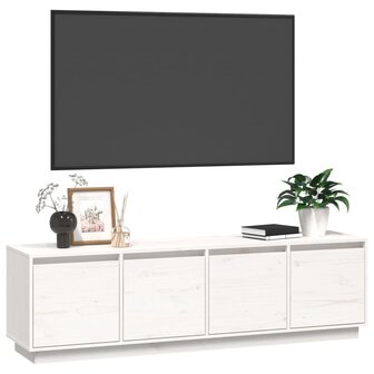 Tv-meubel 156x37x45 cm massief grenenhout wit 4