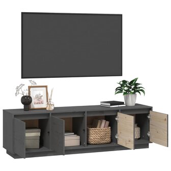 Tv-meubel 156x37x45 cm massief grenenhout grijs 5