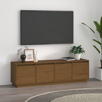 Tv-meubel 156x37x45 cm massief grenenhout honingbruin 1