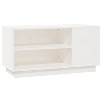 Tv-meubel 80x35x40,5 cm massief grenenhout wit 2