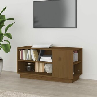 Tv-meubel 80x35x40,5 cm massief grenenhout honingbruin 1