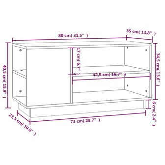 Tv-meubel 80x35x40,5 cm massief grenenhout honingbruin 9