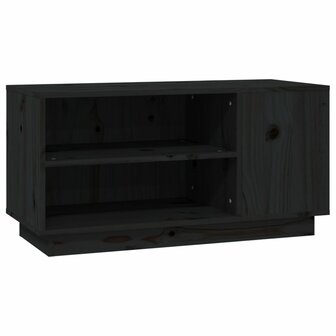 Tv-meubel 80x35x40,5 cm massief grenenhout zwart 2