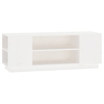 Tv-meubel 110x35x40,5 cm massief grenenhout wit 2