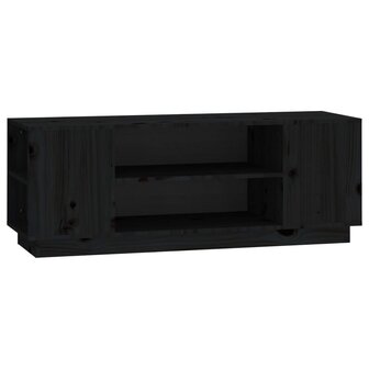 Tv-meubel 110x35x40,5 cm massief grenenhout zwart 2